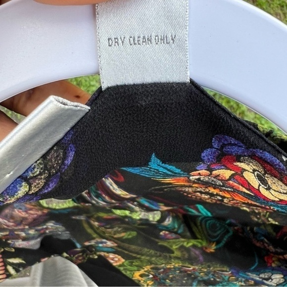 Chicos Sheer Silk Shirt 2 Womens Medium Paisley Floral Top, Swim Cover Up Tunic - Picture 7 of 16